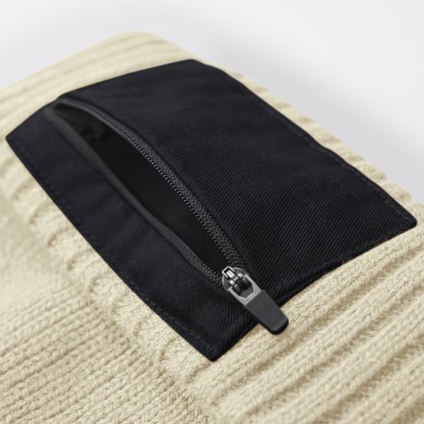 Strickmütze mit Reißverschluss-Patch - individuell bedruckt